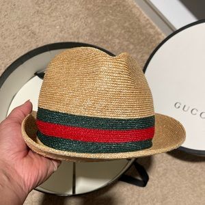 Woven Straw Fedora Style Hat